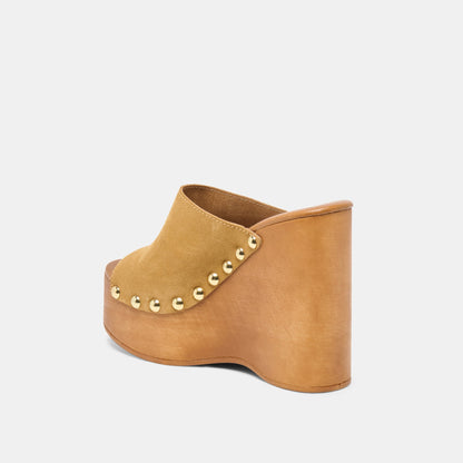 BIRK WEDGES TAN SUEDE