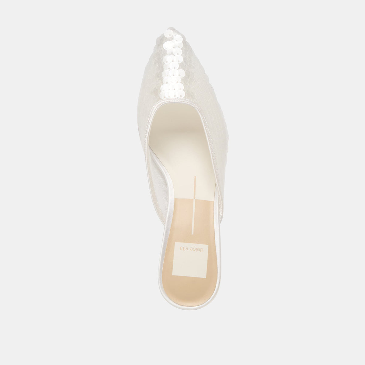 CLEO SEQUIN HEELS IVORY SEQUIN
