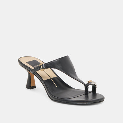DERREL HEELS BLACK LEATHER