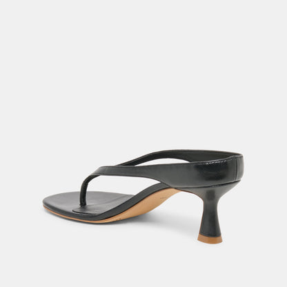 DOREEN HEELS BLACK LEATHER