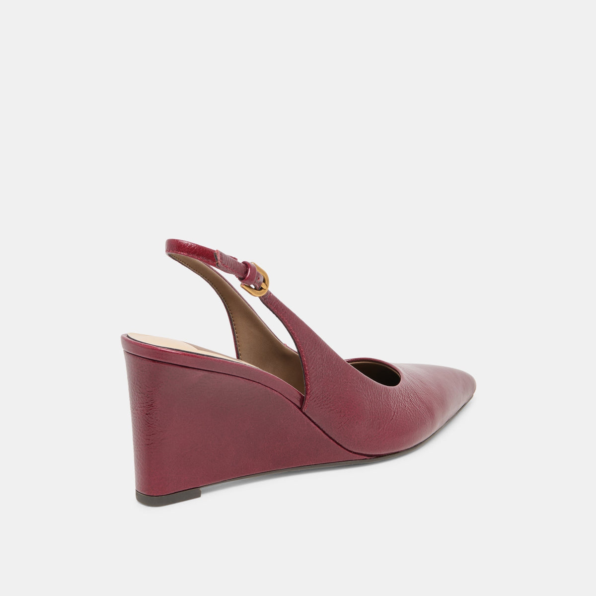 EVELAN WEDGES GARNET LEATHER