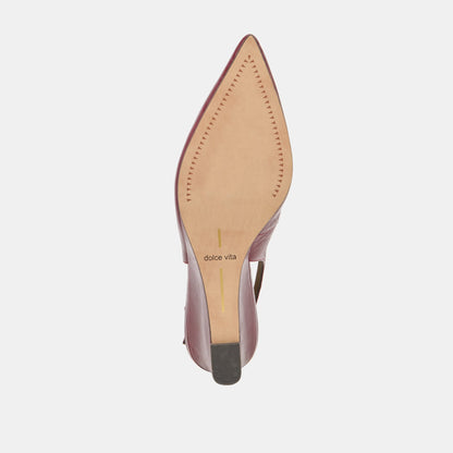 EVELAN WEDGES GARNET LEATHER