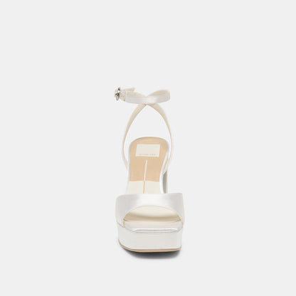 FELICA HEELS WHITE SATIN