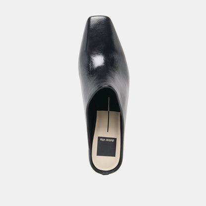 HILAH MULES MIDNIGHT CRINKLE PATENT