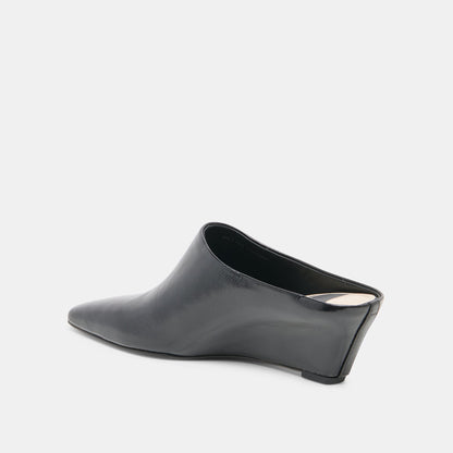 HILAH MULES MIDNIGHT CRINKLE PATENT