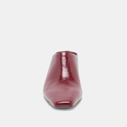 HILAH MULES OXBLOOD CRINKLE PATENT