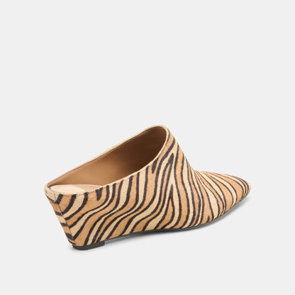HILAH MULES TIGER CALF HAIR