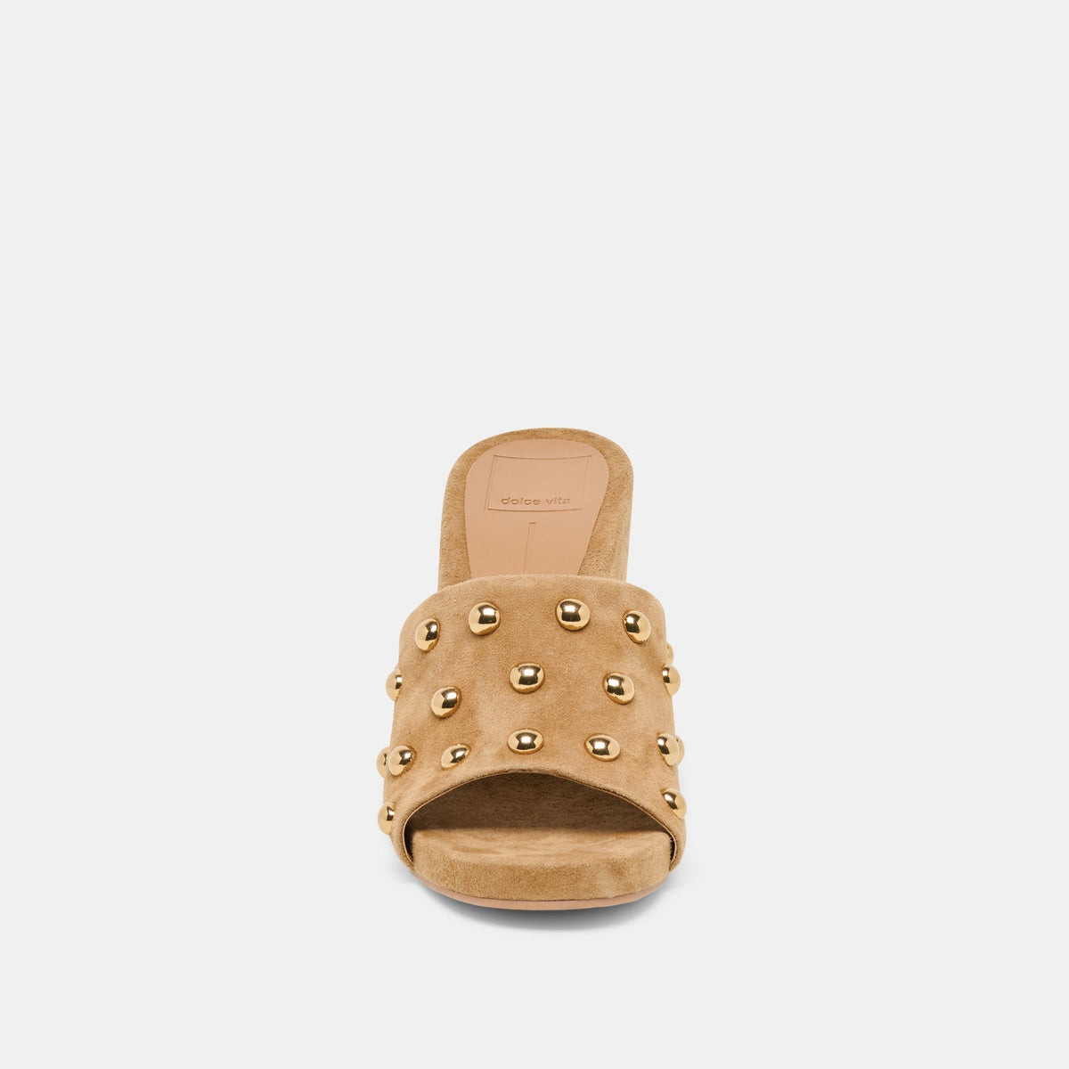 HOLTA STUD WEDGES LT BROWN SUEDE