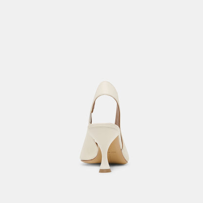 MADOW HEELS OFF WHITE LEATHER