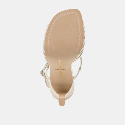 NIVANA HEELS OFF WHITE CRINKLE PATENT