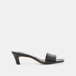 Rexa Wide Black Leather Heels | Dolce Vita
