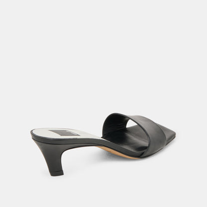 REXA WIDE HEELS BLACK LEATHER