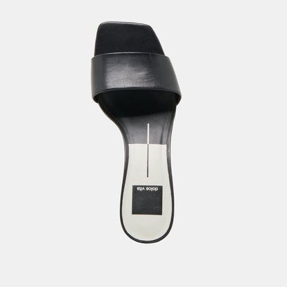 REXA WIDE HEELS BLACK LEATHER