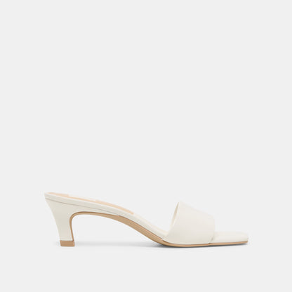Rexa Wide True White Leather Heels | Dolce Vita