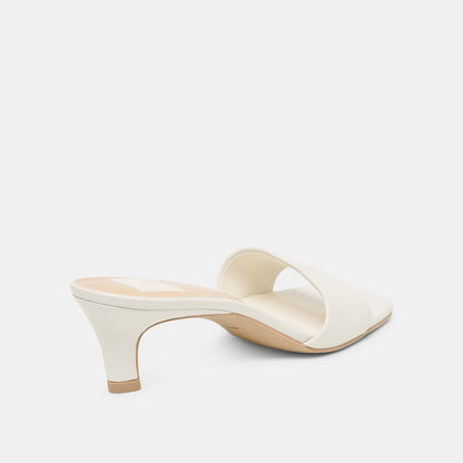 REXA WIDE HEELS TRUE WHITE LEATHER