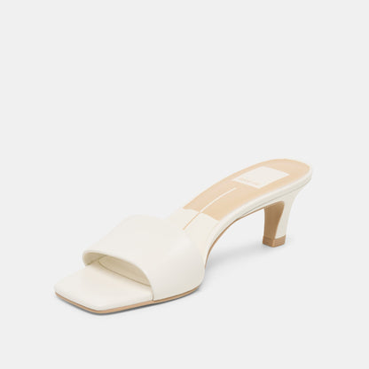 REXA WIDE HEELS TRUE WHITE LEATHER