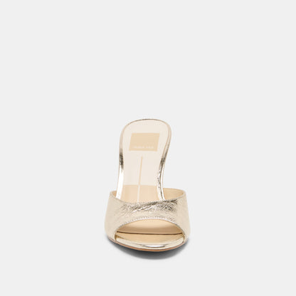 ROSHA HEELS PLATINUM DISTRESSED LEATHER
