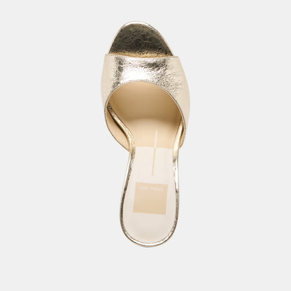 ROSHA HEELS PLATINUM DISTRESSED LEATHER