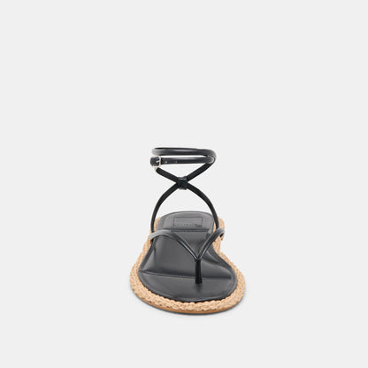 COVE SANDALS BLACK LEATHER