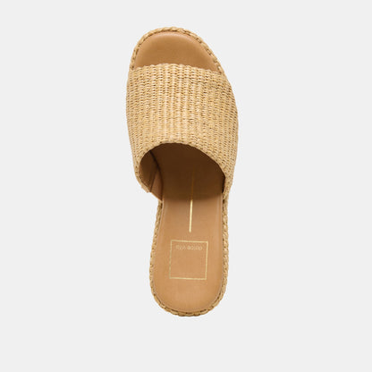 JOCLYN WEDGES LT NATURAL RAFFIA