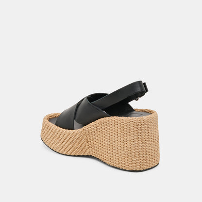 SKYLAR WEDGES BLACK LEATHER