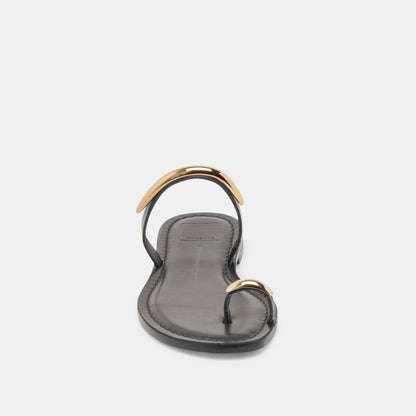 WINK WIDE SANDALS BLACK LEATHER