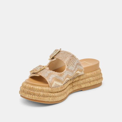 WIXIE SANDALS GOLD MULTI BEADS