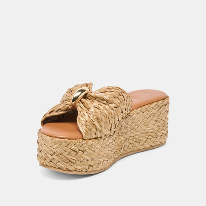 BARRIO WEDGES NATURAL RAFFIA