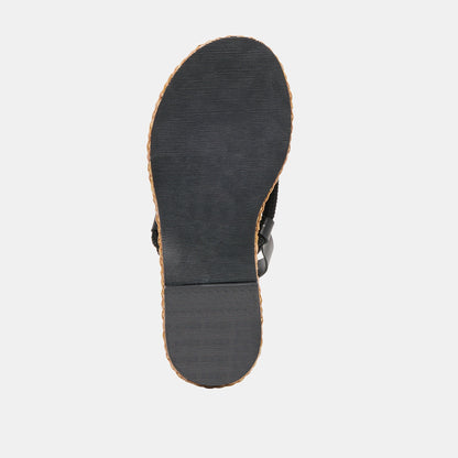 REED SANDALS BLACK LEATHER