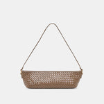 Savaii Brown Woven Leather Shoulder Bag | Dolce Vita