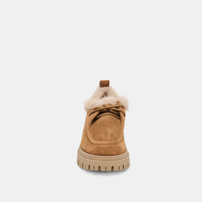 MILZA PLUSH LOAFERS LT BROWN SUEDE