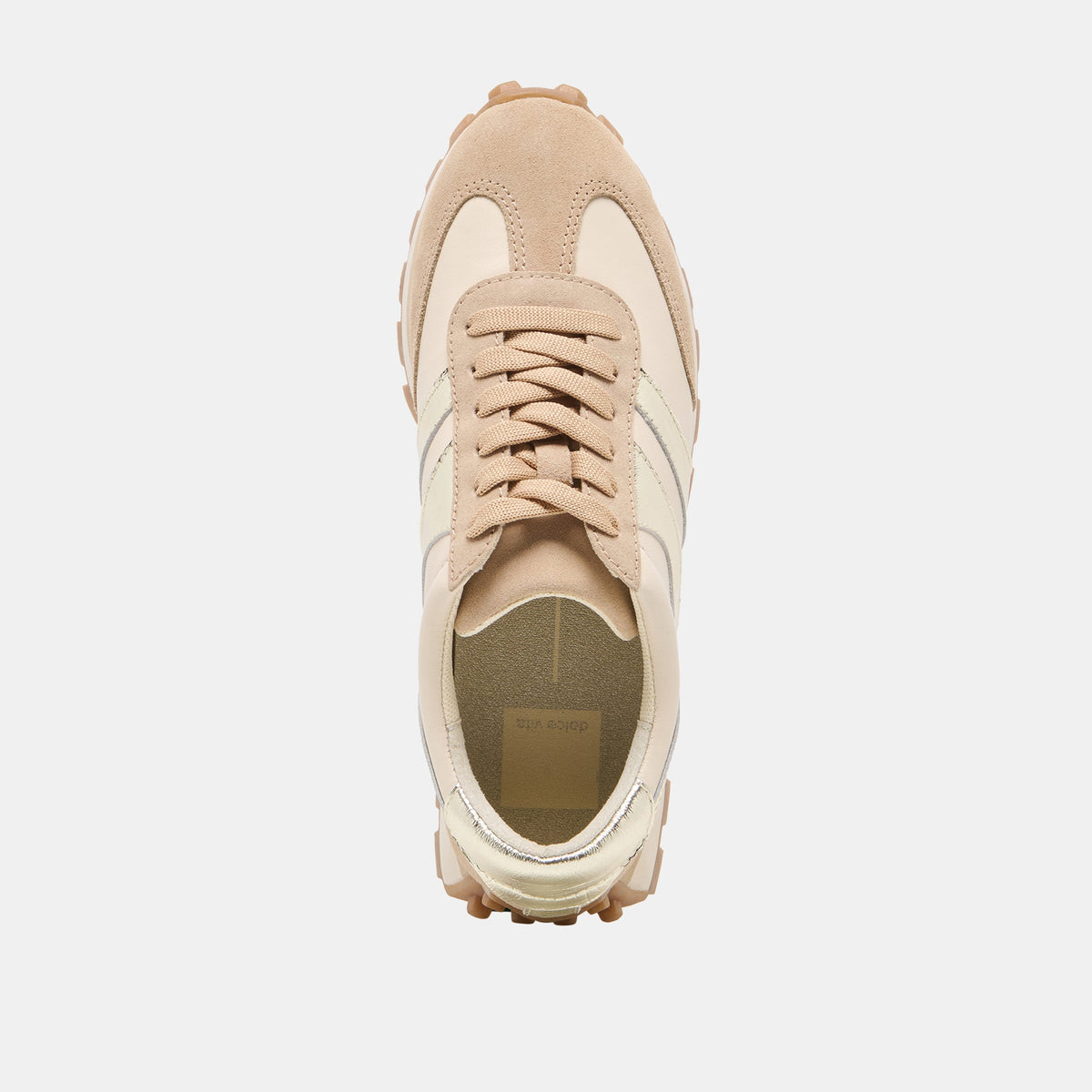 TRESA SNEAKERS WHITE GOLD SUEDE