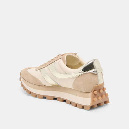 TRESA SNEAKERS WHITE GOLD SUEDE